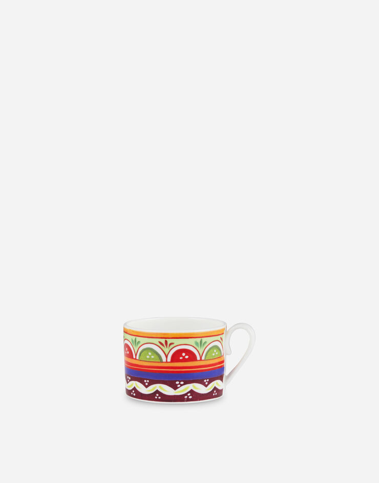 Dolce & Gabbana Taza de té con platillo de porcelana fina Multicolor TC0S06TCA04