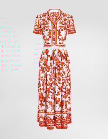 Dolce & Gabbana Majolica-print twill dress Multicolor F6TVLTGDDRE