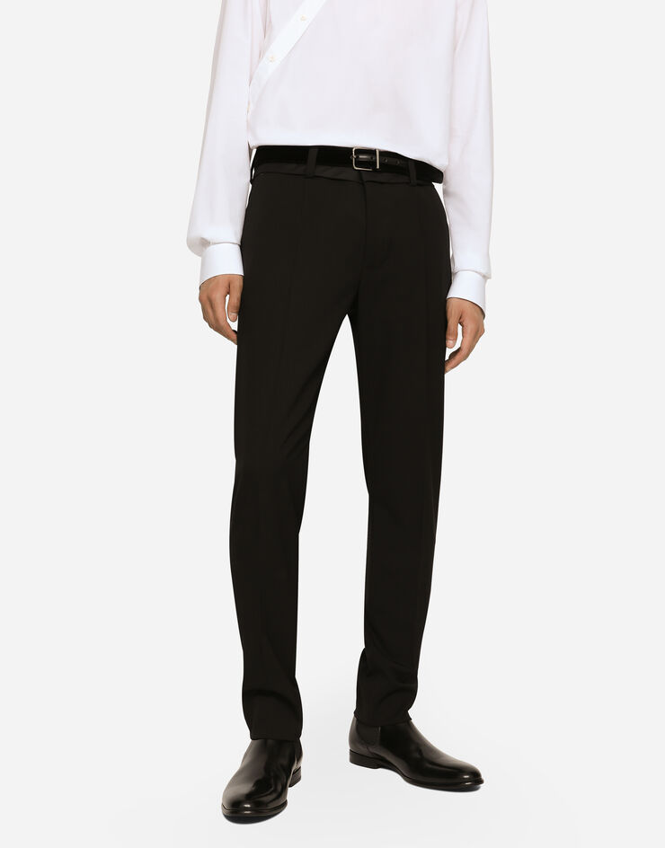 Dolce & Gabbana Pantalón de lana elástica Negro GY7BMTFUBE7