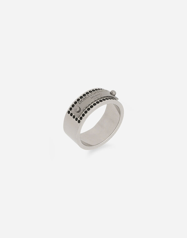 Dolce & Gabbana Anillo con placa de strass Gris WRQ1X2W1111