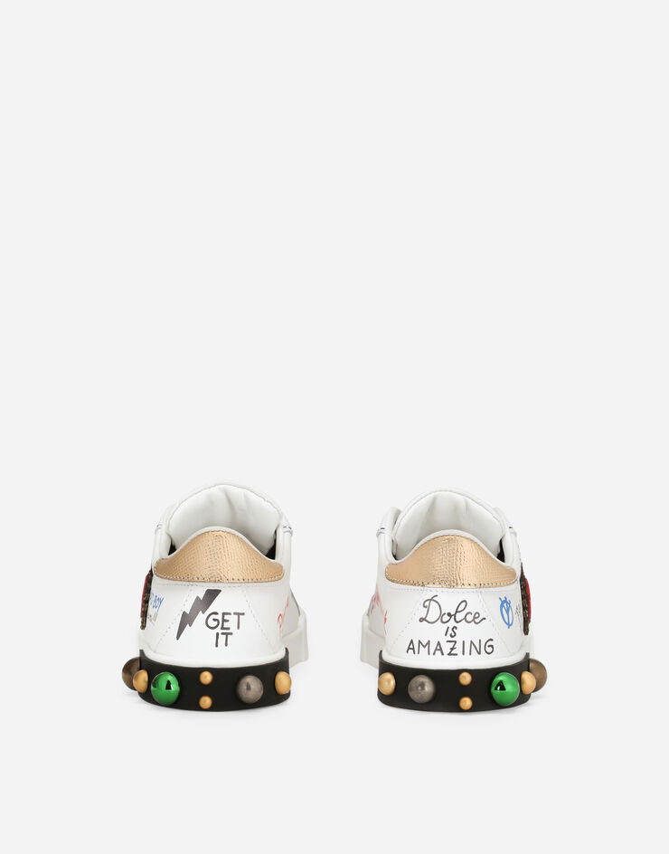 Dolce & Gabbana Portofino DG King Sneaker aus Kalbsleder Mehrfarbig DA5063AH029