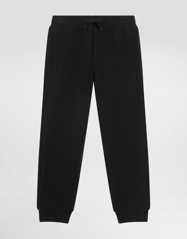 Dolce & Gabbana Jersey jogging pants with DG logo Black L4JPT0G7N4O