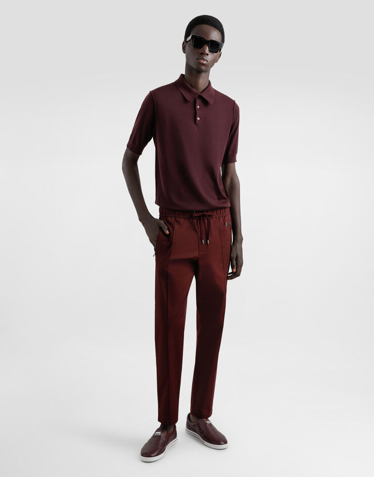 Dolce & Gabbana Fine-gauge cashmere polo shirt Bordeaux GXZ02TJBW05