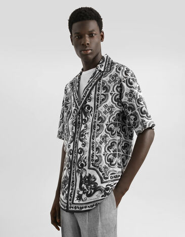 Dolce & Gabbana Majolica-print popeline vanity shirt Multicolor G5NO4THH5EM