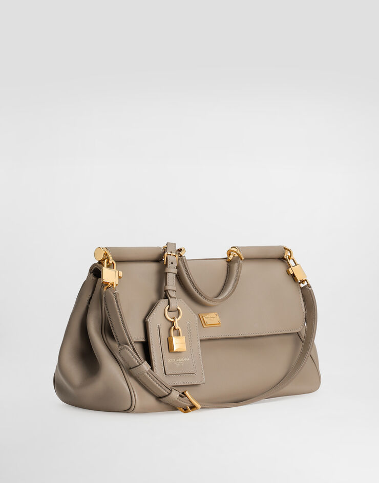 Dolce & Gabbana Medium My Sicily handbag in plongé calfskin Beige BB7782B7321