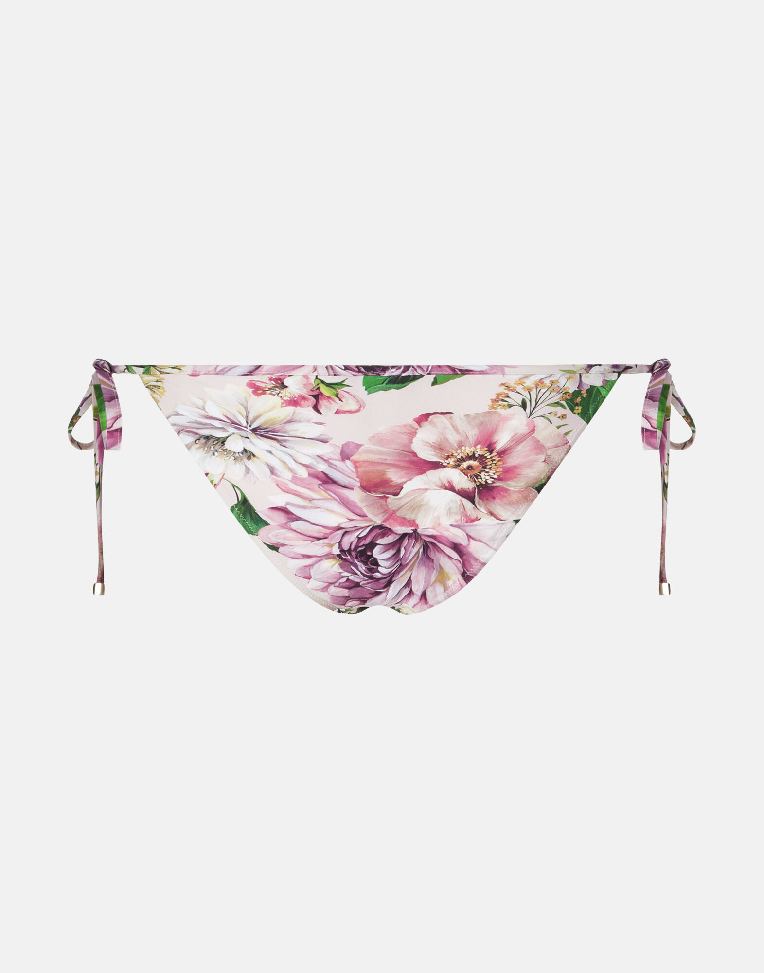 BIKINI BOTTOMS WITH TIES AND FLORAL ROSE PRINT