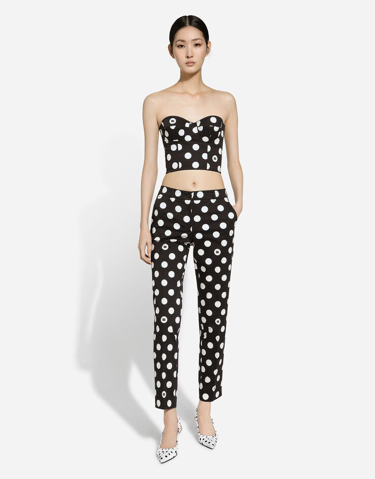 Dolce & Gabbana Pantalon en coton avec imprimé à pois Imprimé FTC5VTFSFNQ