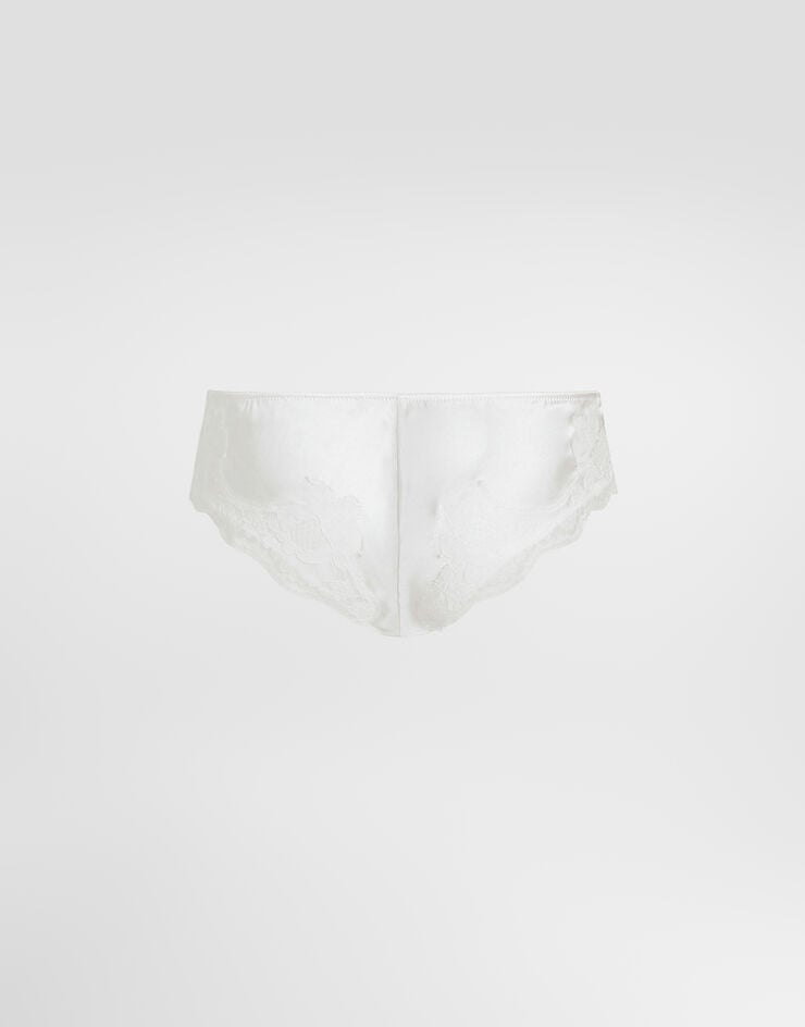 Dolce & Gabbana Satin briefs with lace detailing Dolce & Gabbana Satin briefs with lace detailing White O2A02TFUAD8