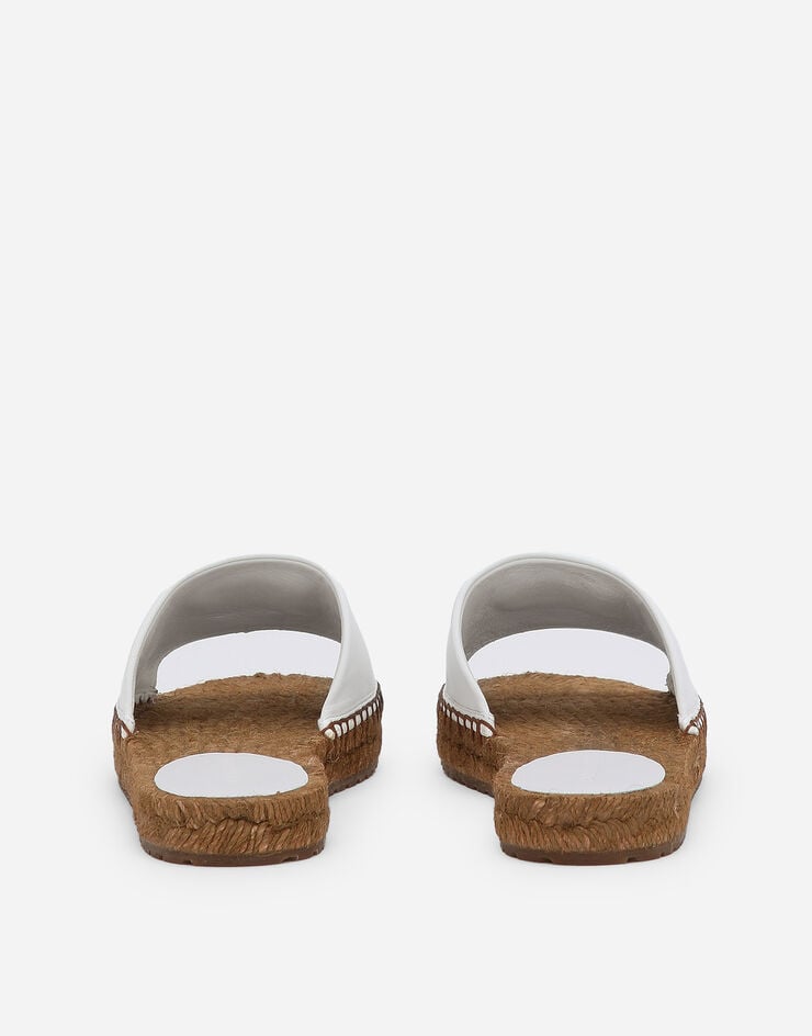 Dolce & Gabbana Nappa leather espadrille sliders with DG logo White CE0124AX191