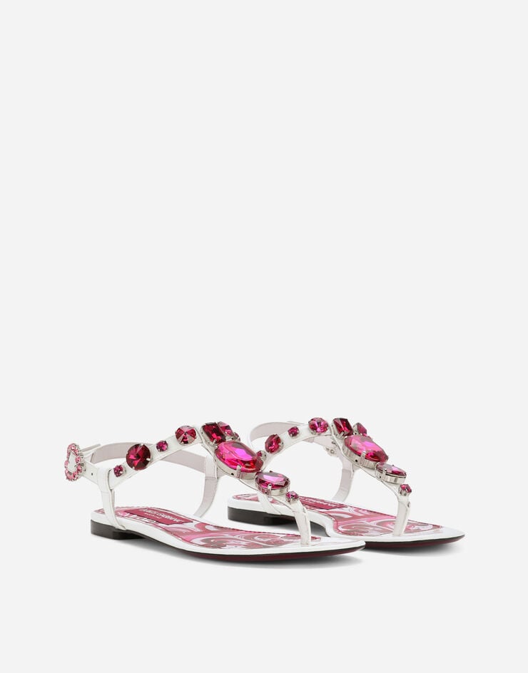 Dolce&Gabbana Patent leather thong sandals Multicolor CQ0294AN196