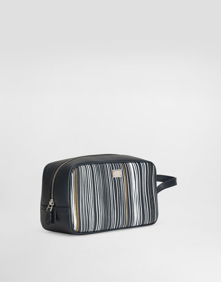 Dolce & Gabbana Stripe-print toiletry bag in calfskin Multicolor BT3310A0843