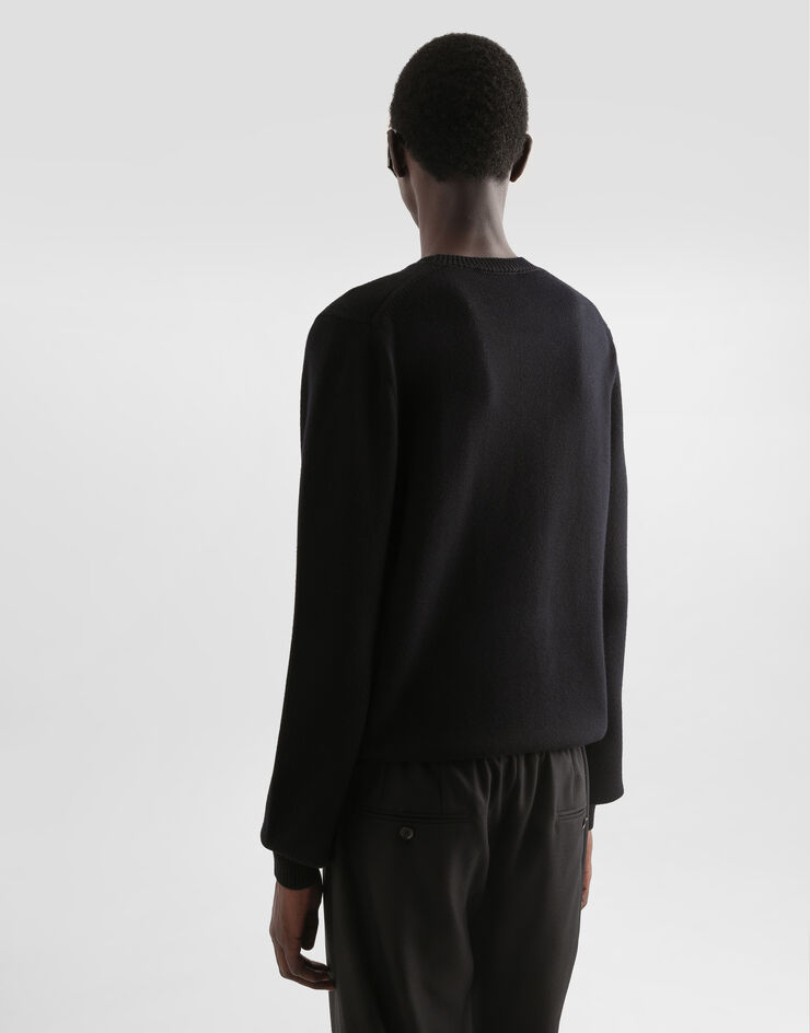 Dolce & Gabbana Wool pullover with intarsia Black GXX01ZJDVDD