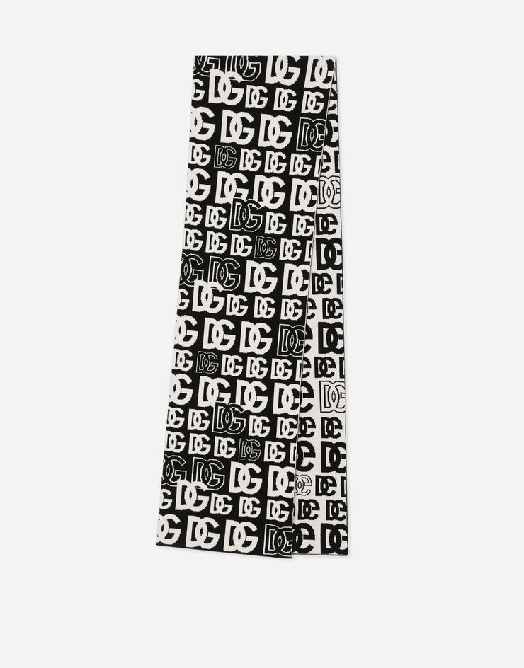 Dolce & Gabbana Cashmere scarf with all-over DG logo Multicolor FXI32TJAWP4