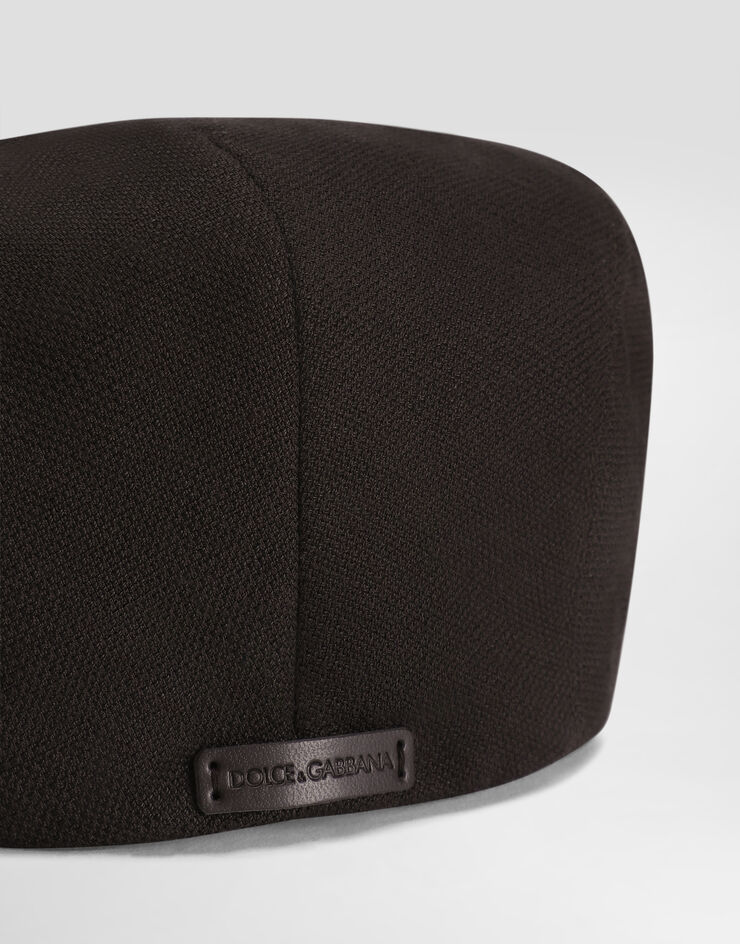 Dolce & Gabbana Gorra inglesa de lino con placa logotipo Marrón GH587AGJ061