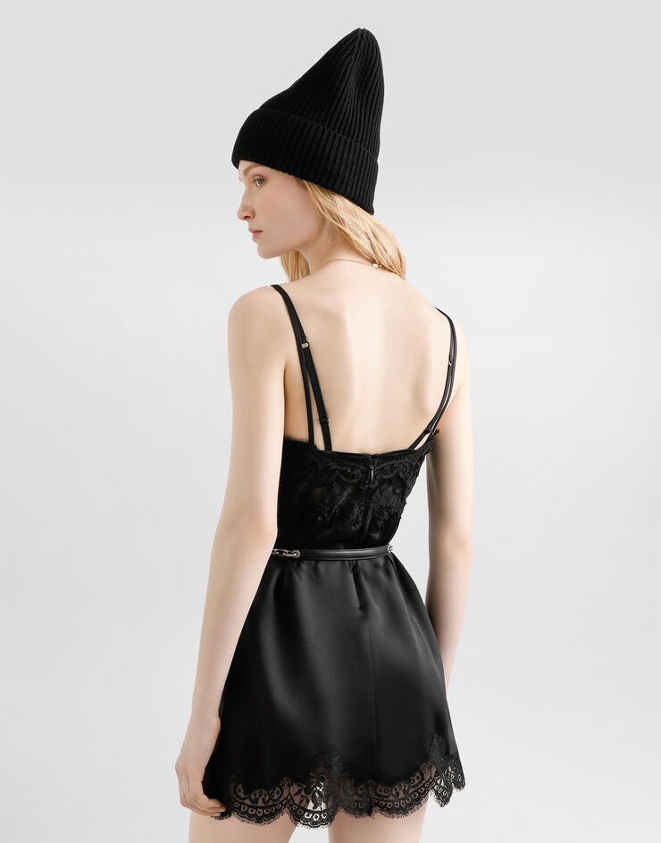 Dolce & Gabbana Soft satin dress Black F60E7TFU1NU