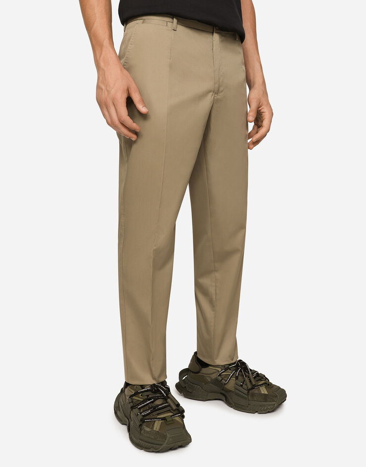 Dolce & Gabbana Pantalón de lana y seda Beige GY6FETFUFJR