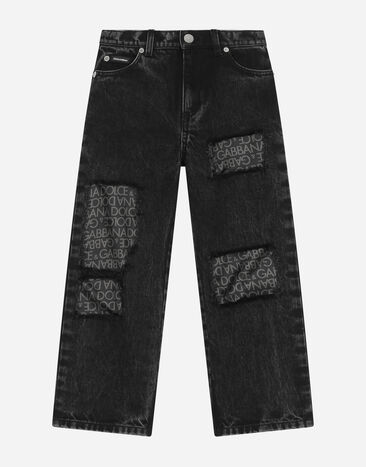 DolceGabbanaSpa 5-Pocket-Jeans mit Innenseite aus Seidentwill Grün L41J68FU1L6
