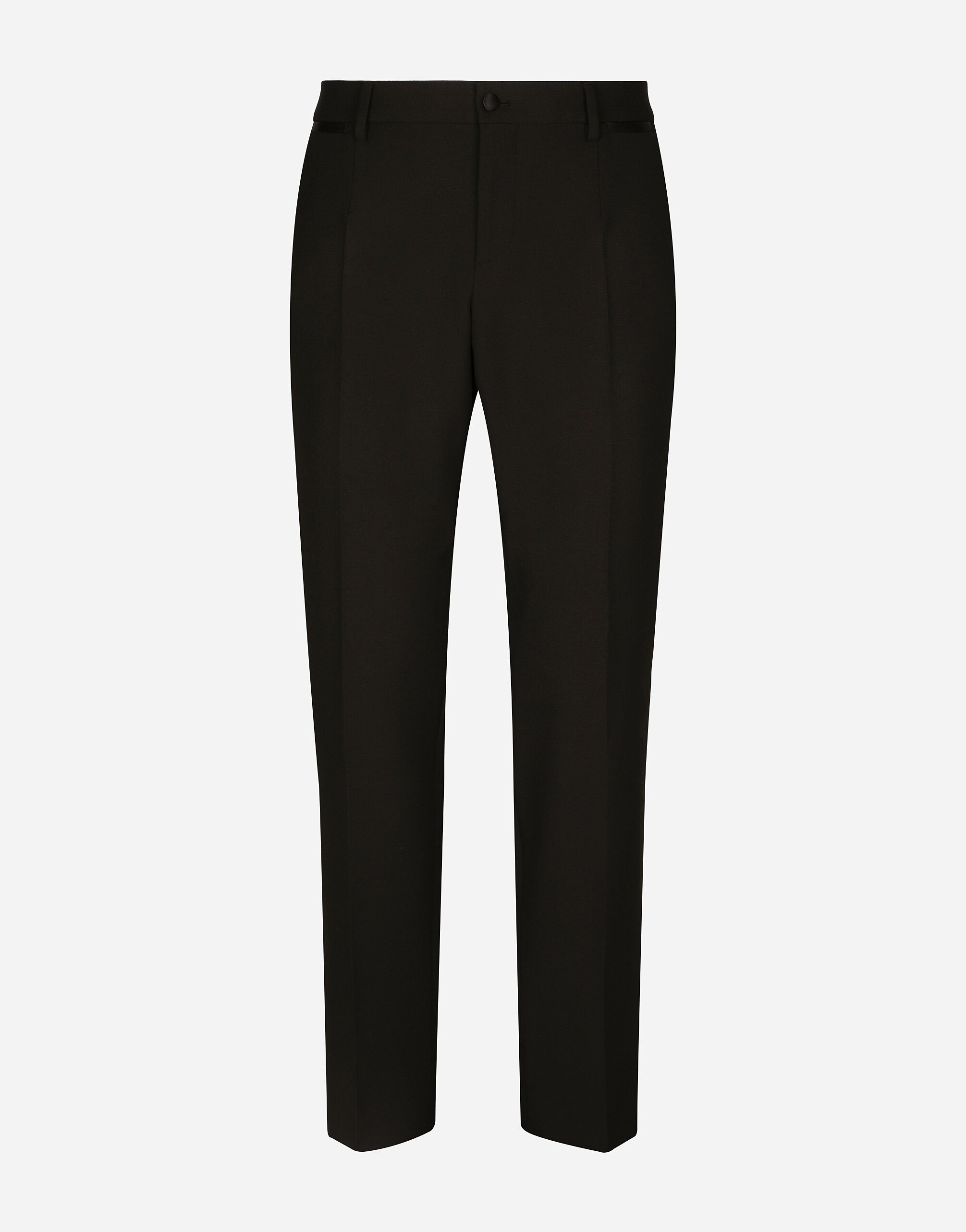 Dolce & Gabbana Pantalón de esmoquin en lana elástica Negro G2PS2THJMOW