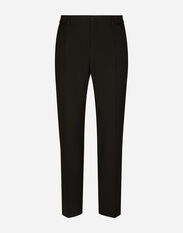 Dolce & Gabbana Pantalone sartoriale tuxedo in lana stretch Nero G2PS2THJMOW