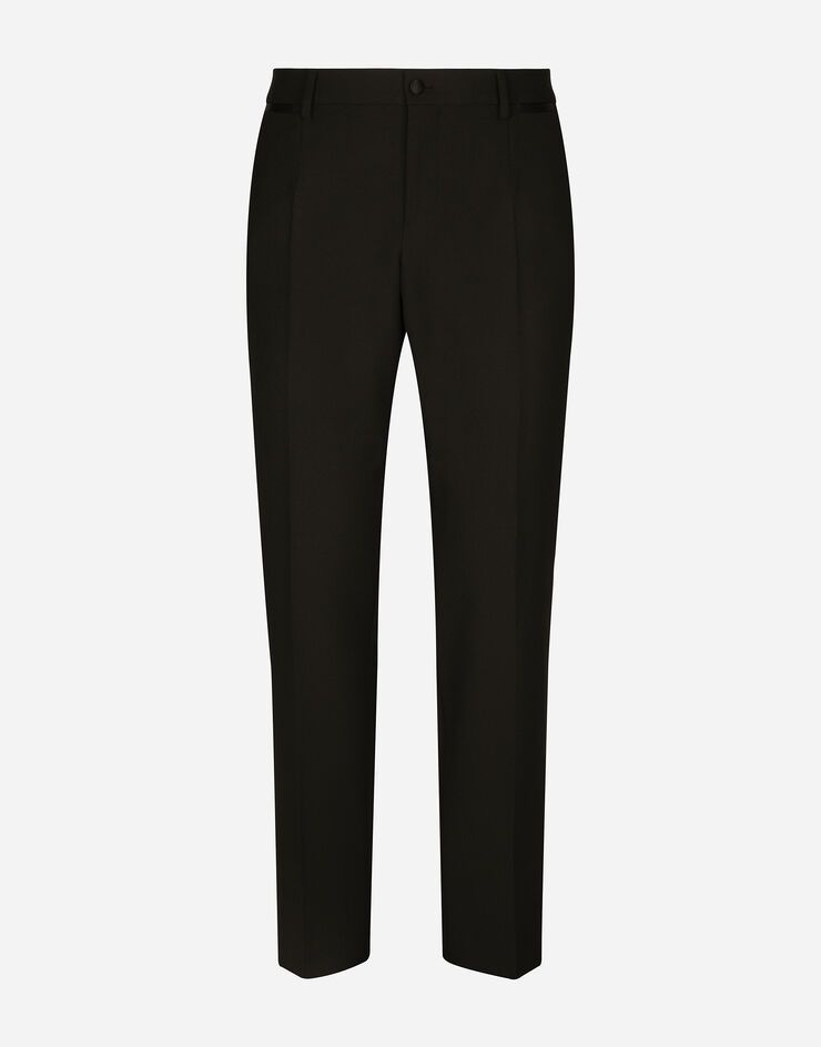 Dolce & Gabbana Pantalón de esmoquin en lana elástica Negro GWZXMTFUBE7