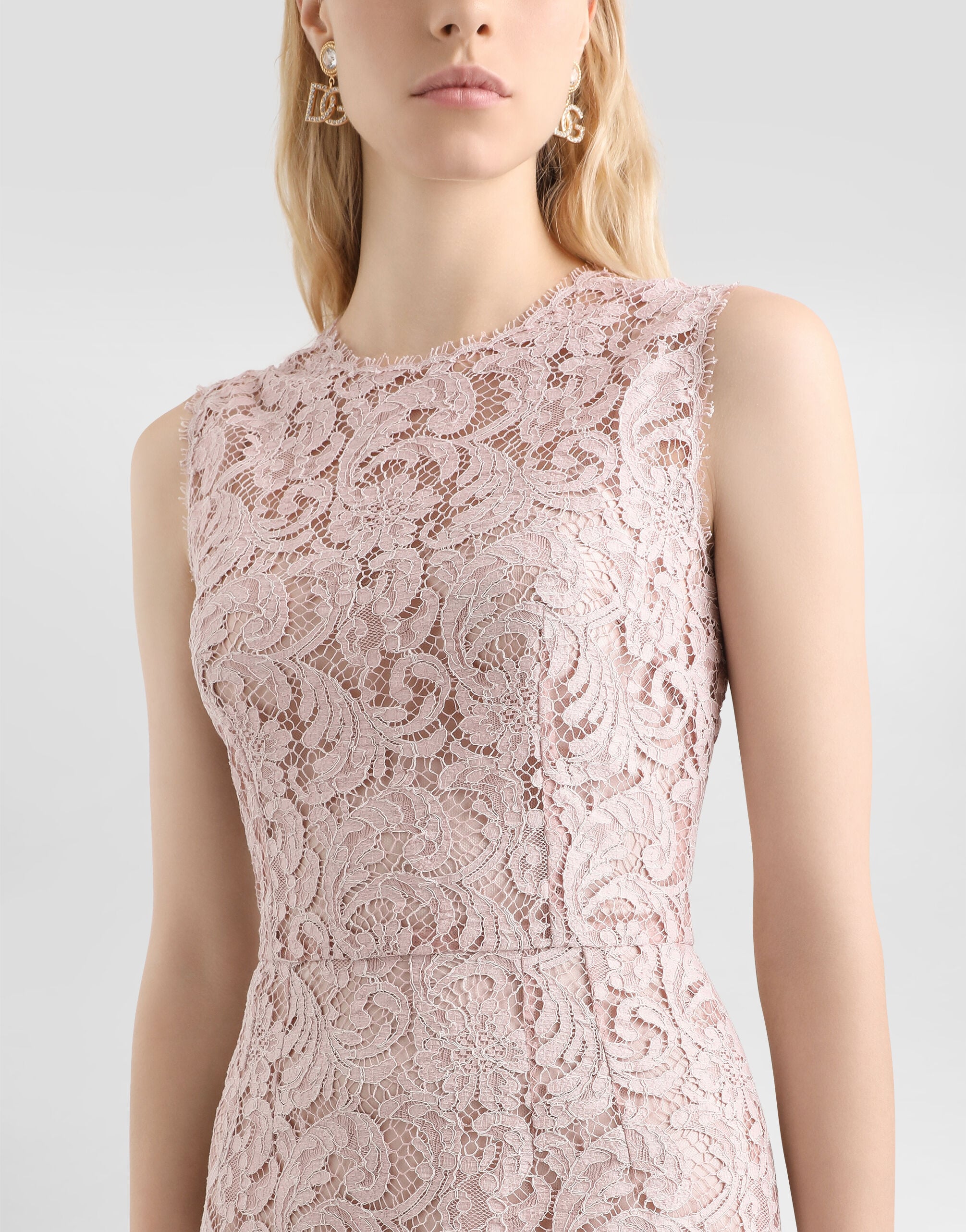 Cordonetto lace dress in Pink for Women | Dolce&Gabbana® US