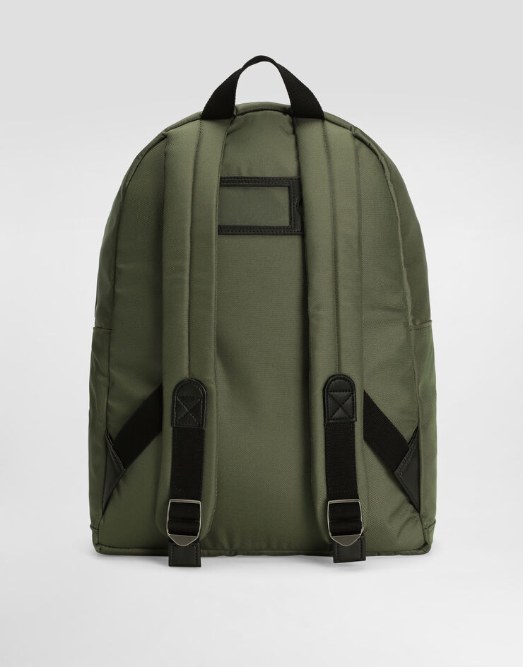 Dolce & Gabbana Nylon backpack with DG patch Green EM0074AM224