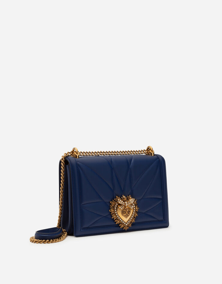 Dolce & Gabbana Large matelassé nappa leather Devotion bag BLU BB6651AV967