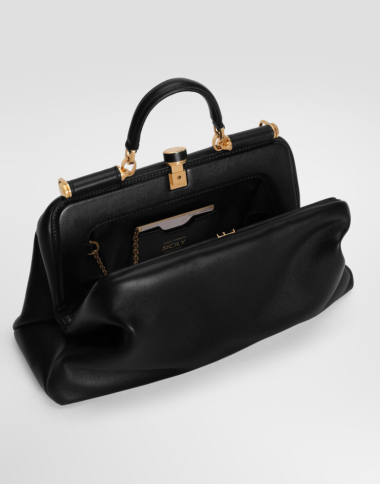 Dolce & Gabbana Grandma 라지 핸드백 플롱제 나파 가죽 소재 Dolce & Gabbana Grandma 라지 핸드백 플롱제 나파 가죽 소재 블랙 BB7992BF984