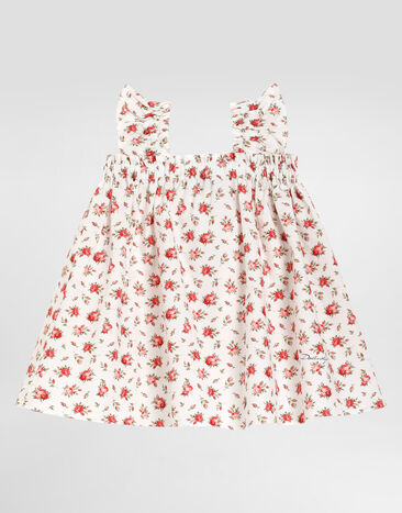 Dolce & Gabbana Small rose-print poplin dress Multicolor L24DQ4HS5UB