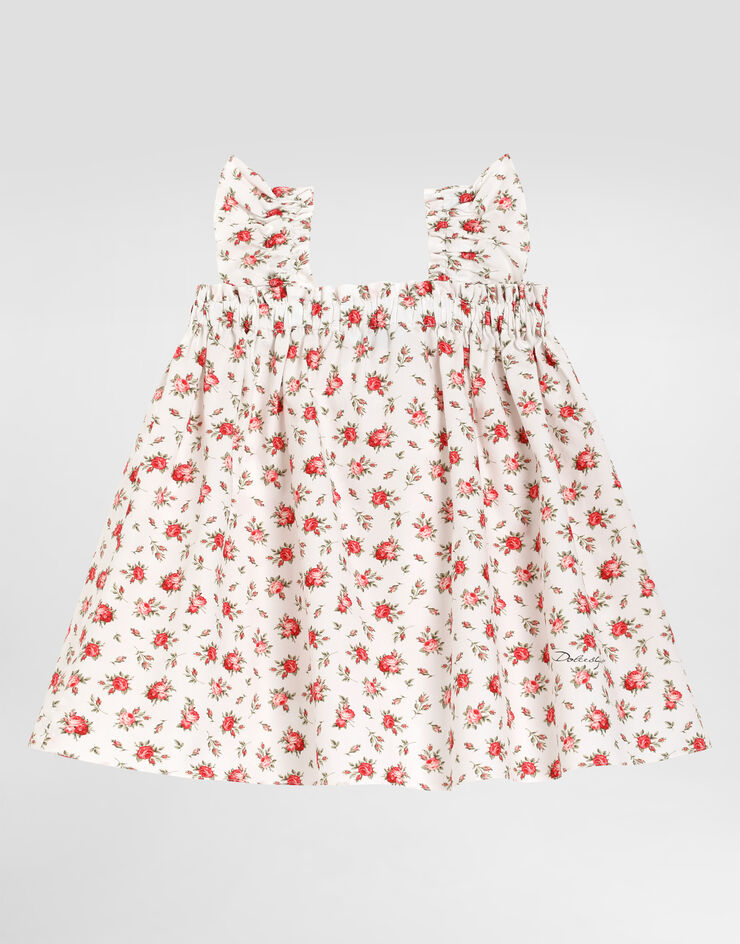 Dolce & Gabbana Vestido en popelina con estampado de pequeñas rosas Dolce & Gabbana Vestido en popelina con estampado de pequeñas rosas Multicolor L24DQ4HS5UB