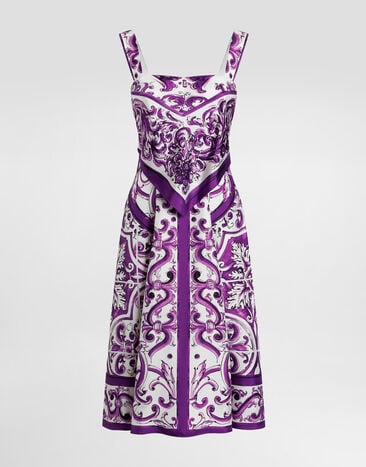 Dolce & Gabbana Majolica-print silk twill dress Multicolor F6TZBTHI1T1