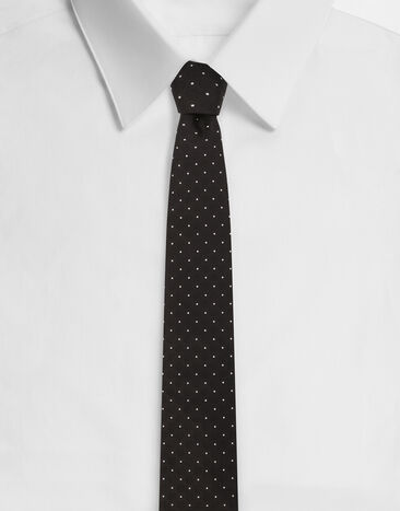 Dolce & Gabbana Silk jacquard tie with micro polka-dot design Multicolor GT149EG0WU1