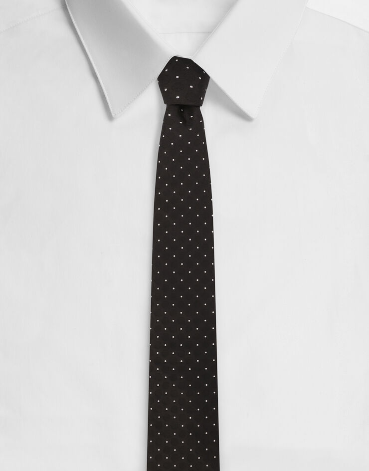 Dolce & Gabbana Cravate en soie jacquard à micro pois Multicolore GT147EG0JRK