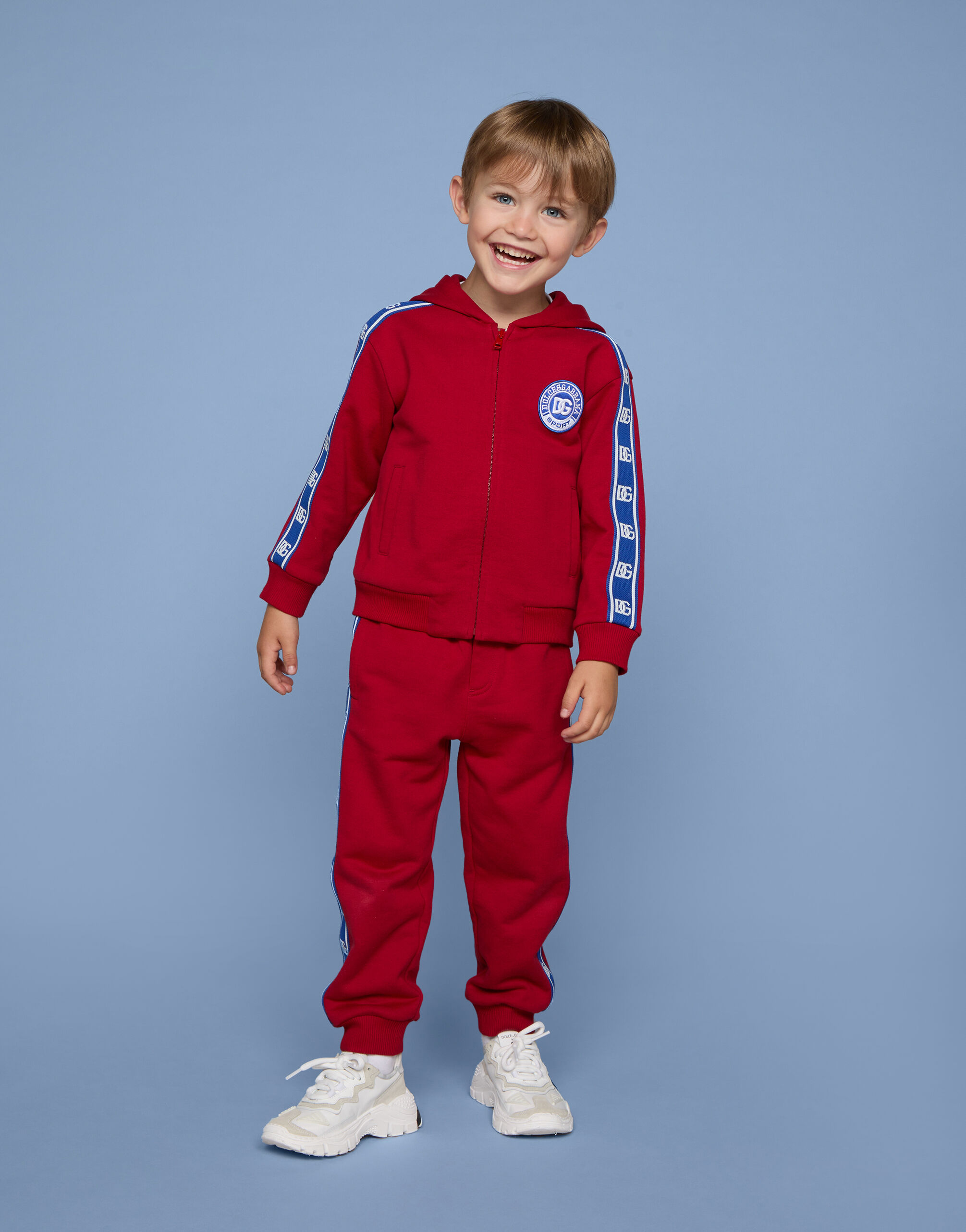 Jersey hoodie with DG logo band in Red for Men | Dolce&Gabbana® US