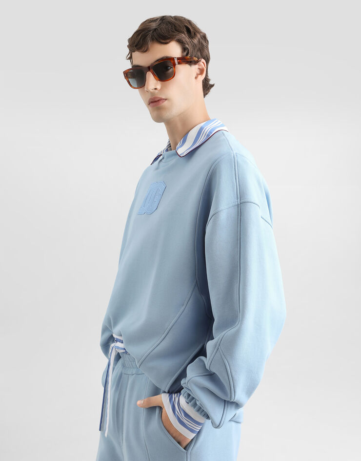 Dolce & Gabbana Treated cotton sweatshirt Azure G9CCXZG7P0W