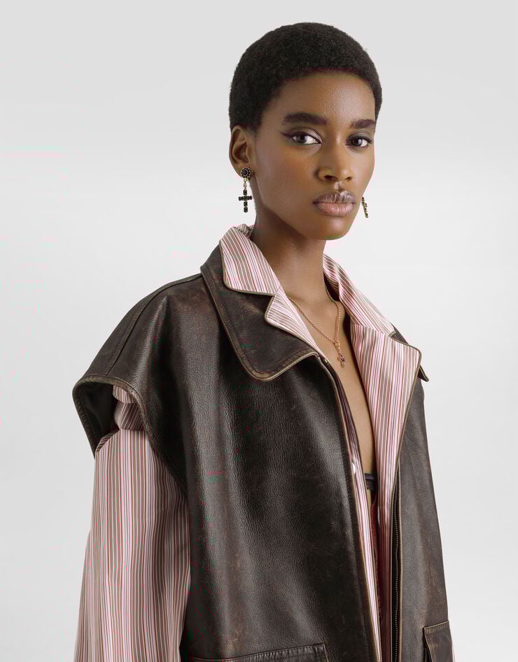 Dolce & Gabbana Bull leather vest Brown F9U51LHUL1H