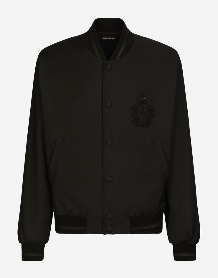 Dolce & Gabbana Nylon jacket with heraldic DG patch Black G9XM9ZFUSNU