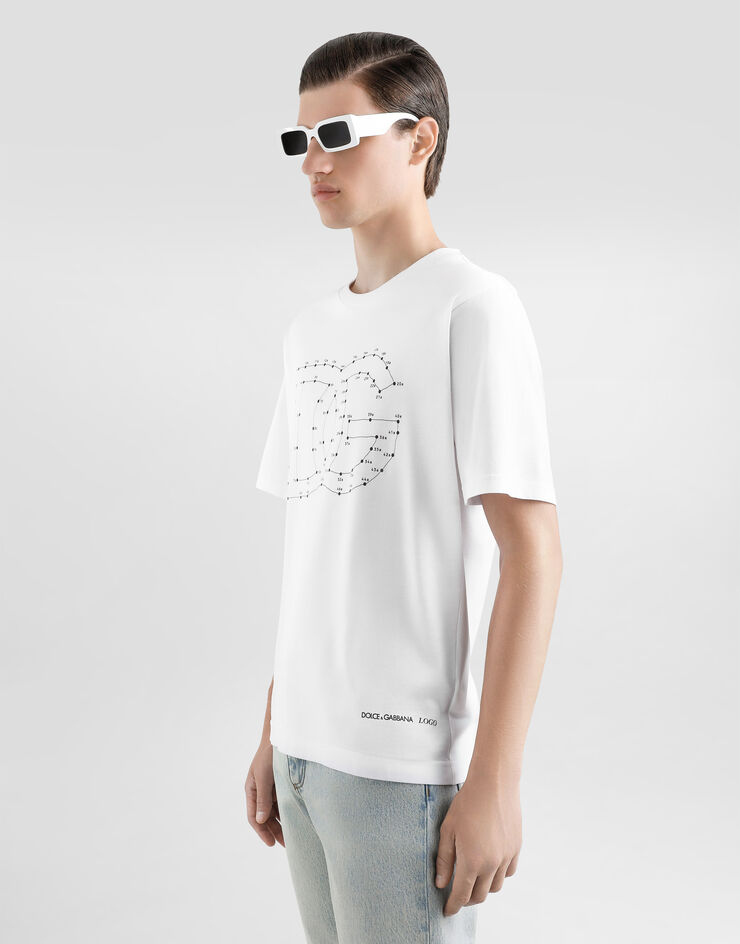 Dolce & Gabbana Cotton T-shirt with logo White G8PN9TG7O4N