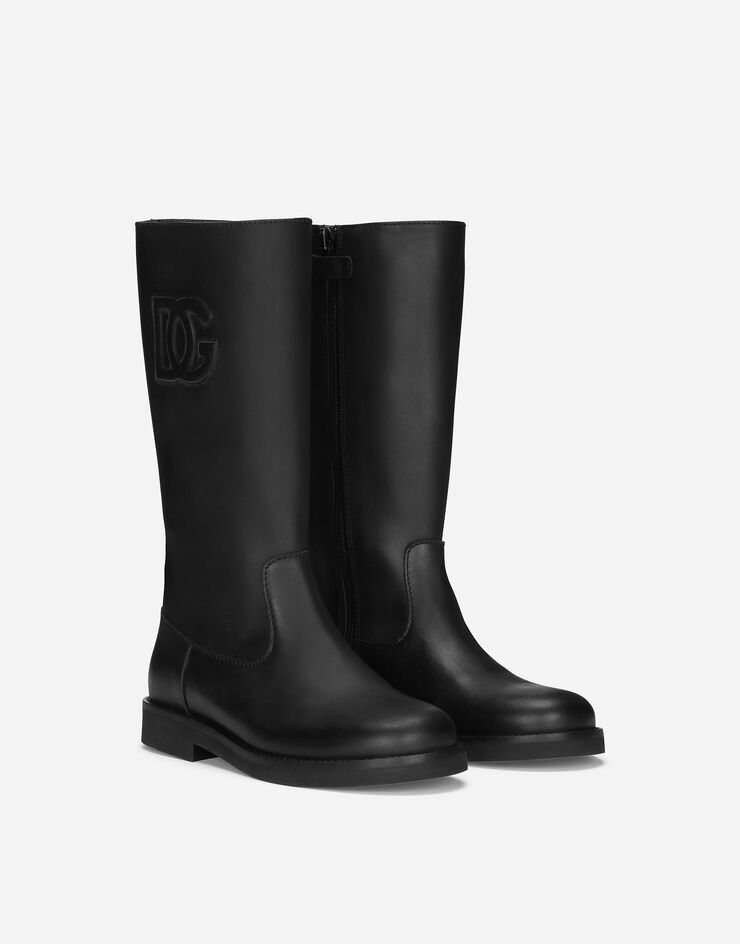 Dolce&Gabbana Bottes en cuir de veau Noir D10999A3444