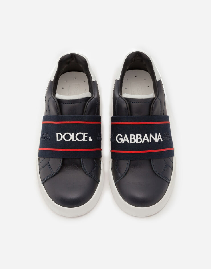 Dolce & Gabbana Sneaker Portofino light in pelle di vitello con elastico logo Multicolore DA0793AF512