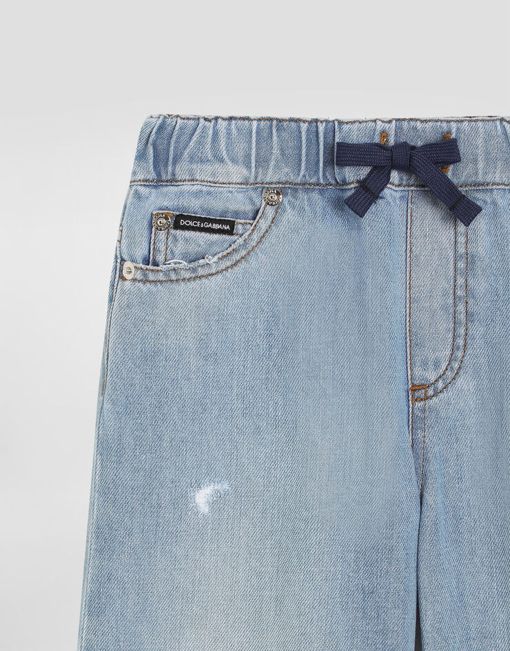 Dolce & Gabbana 5-pocket denim jeans with branded tag Multicolor L42F79LDC93
