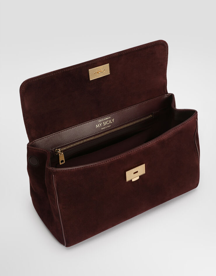 Dolce & Gabbana Medium My Sicily handbag in split calfskin Bordeaux BB7782BO903