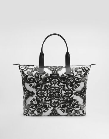Dolce & Gabbana Cabas en nylon à imprimé majoliques Multicolore BM2375AP613