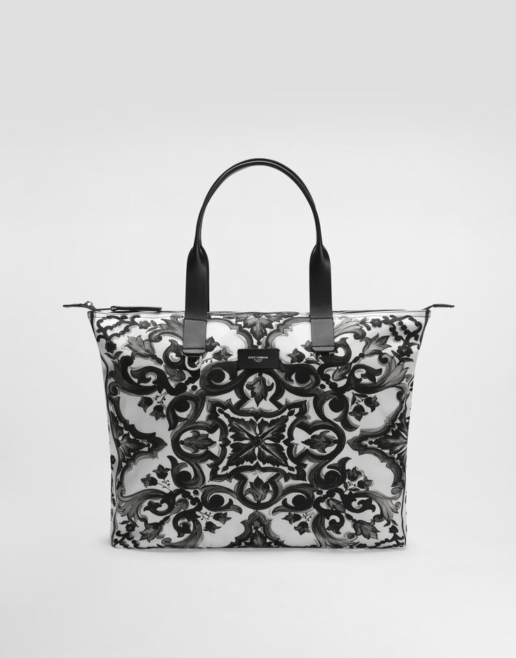 Dolce & Gabbana Majolica-print nylon shopping bag Multicolor BM2375AP613
