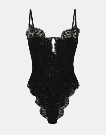 Dolce & Gabbana Tulle and Chantilly lace bodysuit Black O9C47TONL10