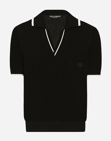 Dolce & Gabbana Cotton polo-shirt with DG embroidery Print G5JH9TIS1VS