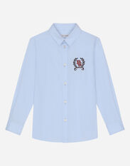 Dolce & Gabbana Long-sleeved cotton shirt with embroidery Print L43S86G7L5W