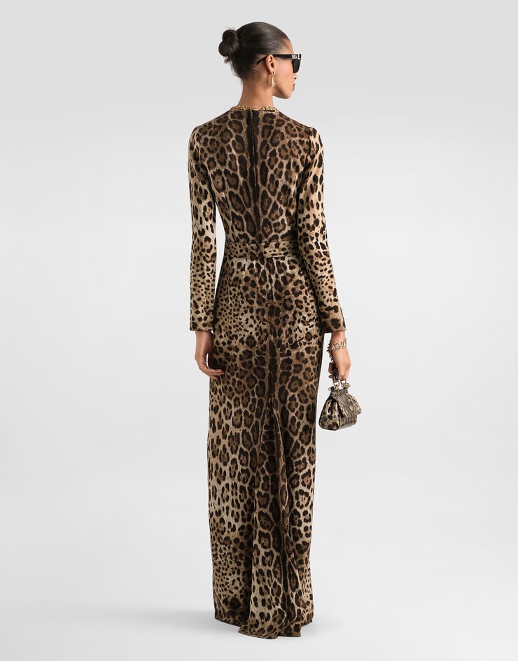 Dolce & Gabbana Leo-print charmeuse dress Print F612ITFSADD