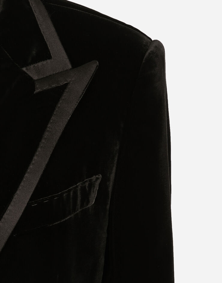 Dolce & Gabbana Double-breasted velvet tuxedo jacket Dolce & Gabbana Double-breasted velvet tuxedo jacket Black F297XTFUVG7