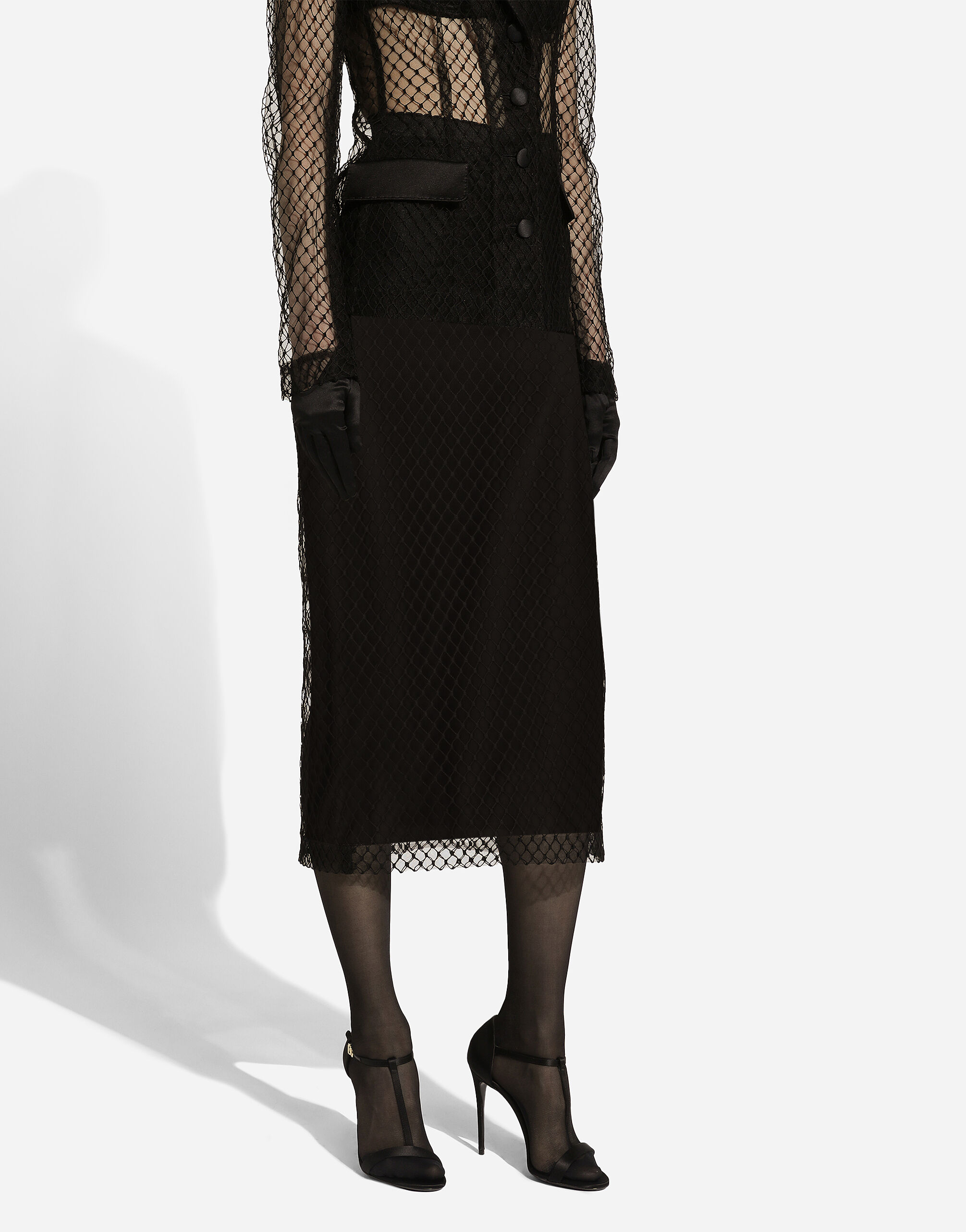 とっておきし福袋 pencil calf-length Mesh skirt Women for Black in 社交ダンス